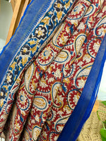 Laalima- Handwoven Mangalagiri Silk-Cotton Saree with Nizam Border & Kalamkari Hand Block Print (Copy) (Copy)