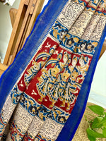 Laalima- Handwoven Mangalagiri Silk-Cotton Saree with Nizam Border & Kalamkari Hand Block Print (Copy) (Copy)