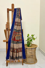 Laalima- Handwoven Mangalagiri Silk-Cotton Saree with Nizam Border & Kalamkari Hand Block Print (Copy) (Copy)