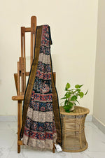 Rajani- Handwoven Mangalagiri Silk-Cotton Saree with Nizam Border & Kalamkari Hand Block Print (Copy)