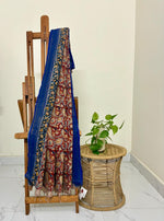 Laalima- Handwoven Mangalagiri Silk-Cotton Saree with Nizam Border & Kalamkari Hand Block Print (Copy) (Copy)