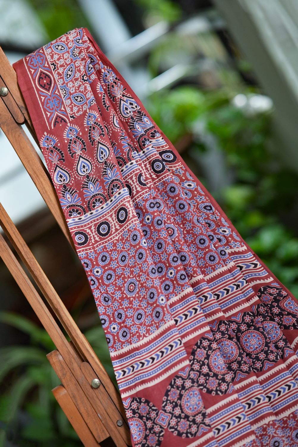 Dobara - Multi - Preloved Printed Ajrakh Saree