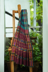 Dobara - Teal - Preloved Orissa Ikkat Cotton Saree