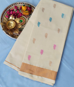 Venkatagiri Cotton with Butis - Off White