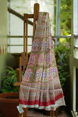 Dobara - Beige- Preloved Cotton  Saree