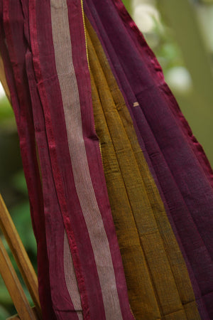 Dobara - Brown - Preloved Cotton  Saree