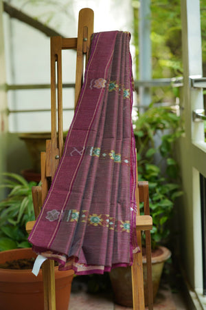 Dobara - Maroon - Preloved Cotton  Saree