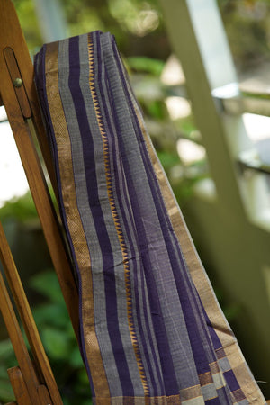 Dobara - Purple - Preloved Cotton Saree