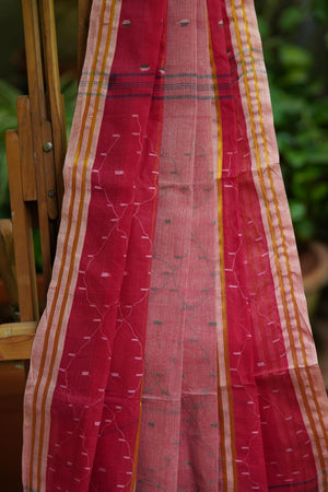 Dobara - Red - Preloved Cotton Saree