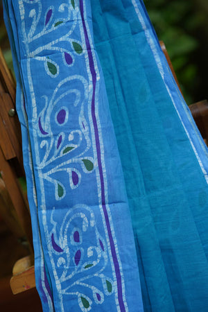 Dobara - Sky Blue - Preloved Cotton  Saree