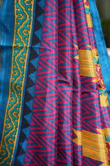 Dobara - Pink n Blue - Preloved Art Silk Saree