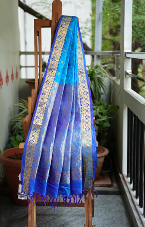 Royal Blue Fancy Saree – StylebyPanaaash