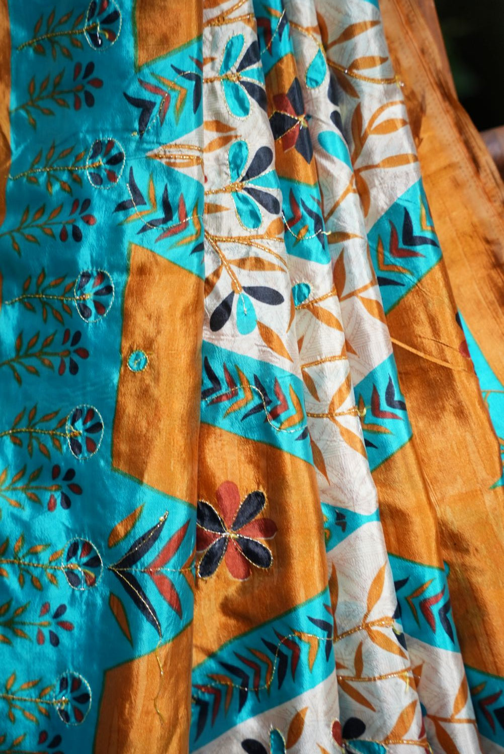 Dobara - Multi - Preloved Silk Blend Saree