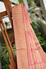 Dobara- Rose Nikhaar - Preloved Silk Cotton Benarsi Saree