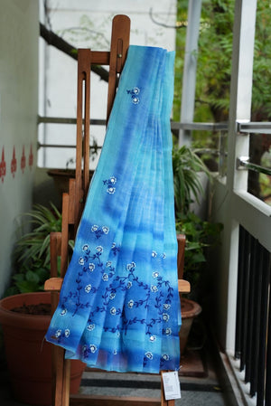 Dobara - Blue - Preloved Cotton Saree