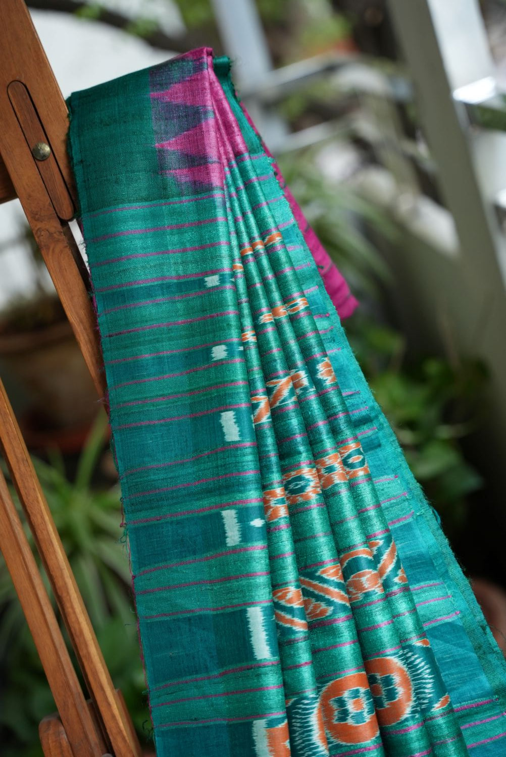 Dobara - Rani Kosa- Preloved Tussar Saree with Ikkat Pallu