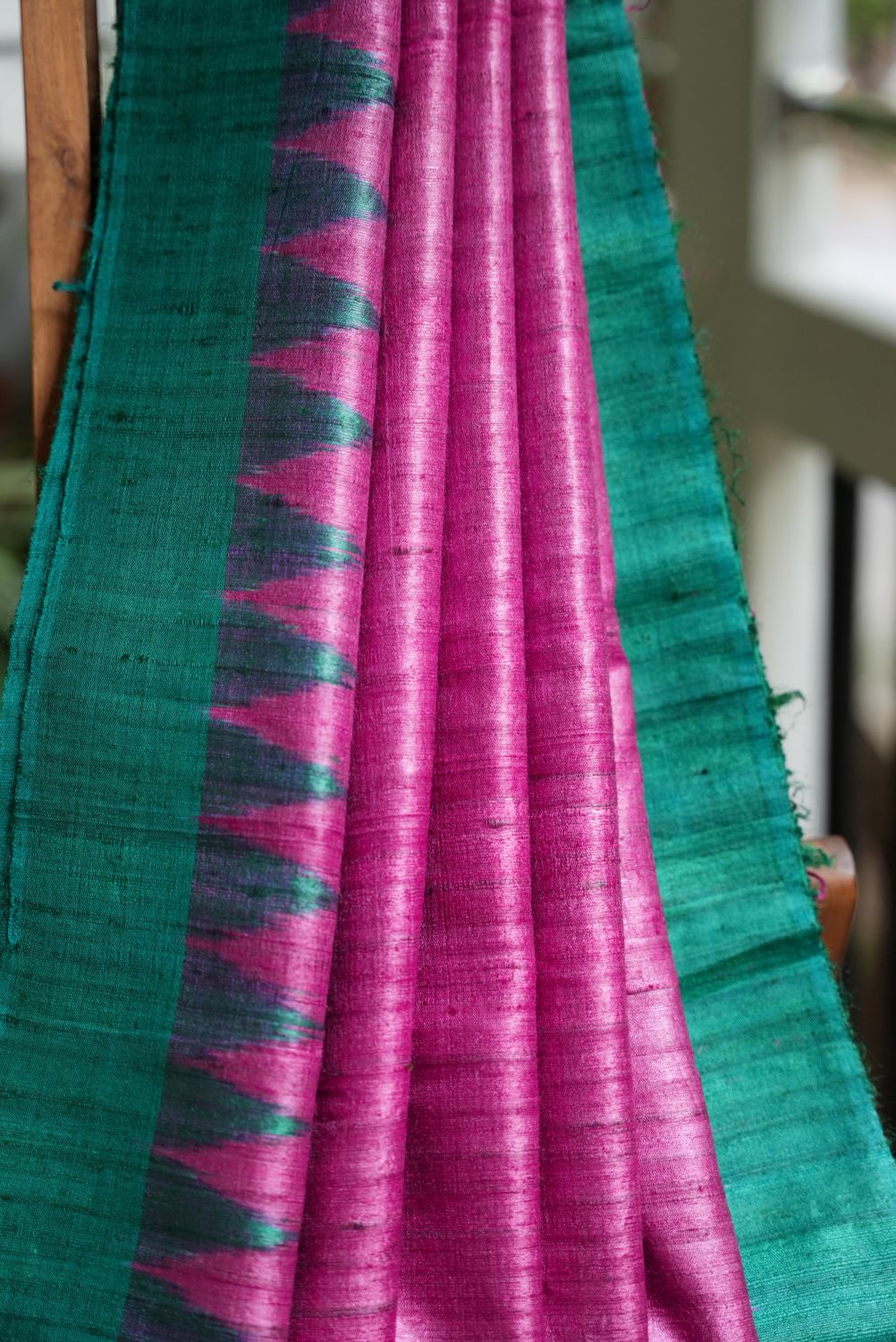 Dobara - Rani Kosa- Preloved Tussar Saree with Ikkat Pallu