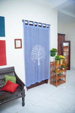 Antara - Organza Door Curtain - Blue/White