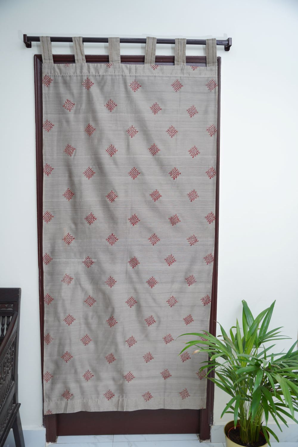 Antara - Maheshwari Door Curtain - Grey