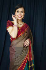 Devendra - Upcycled Patchwork Saree- Green/Blue