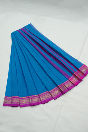Narayanpet Cotton Saree - Electric Blue