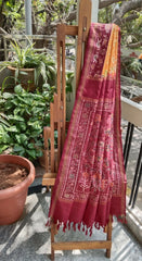 Dobara - Orange - Preloved Patola Single Ikkat Saree