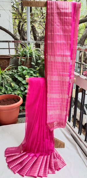 Mangalagiri Kanchi Border Saree | Blush Pink