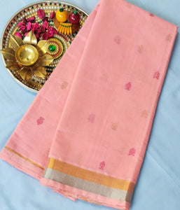 Venkatagiri Cotton with Butis - Baby Pink