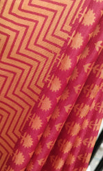Dobara - Red & Mustard - Preloved Printed Silk Saree