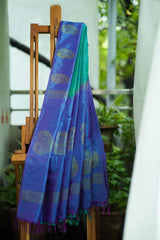 Dobara -Peacock Blue - Preloved Sico Saree