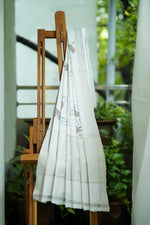 Dobara - White - Preloved Mangalagiri  Cotton Saree