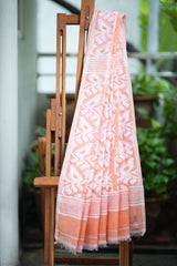 Dobara - Peach - Preloved Jamdani Saree