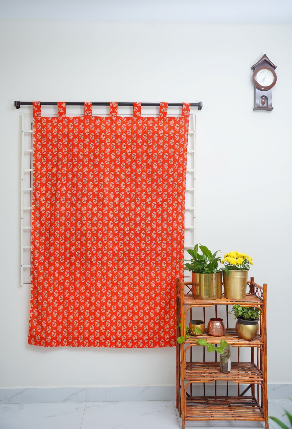 Antara - Bagru Window Curtain - Orange