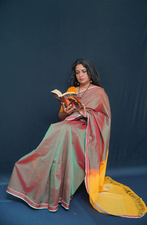 Copy of Flower Power Saree - Tender Mango leaf