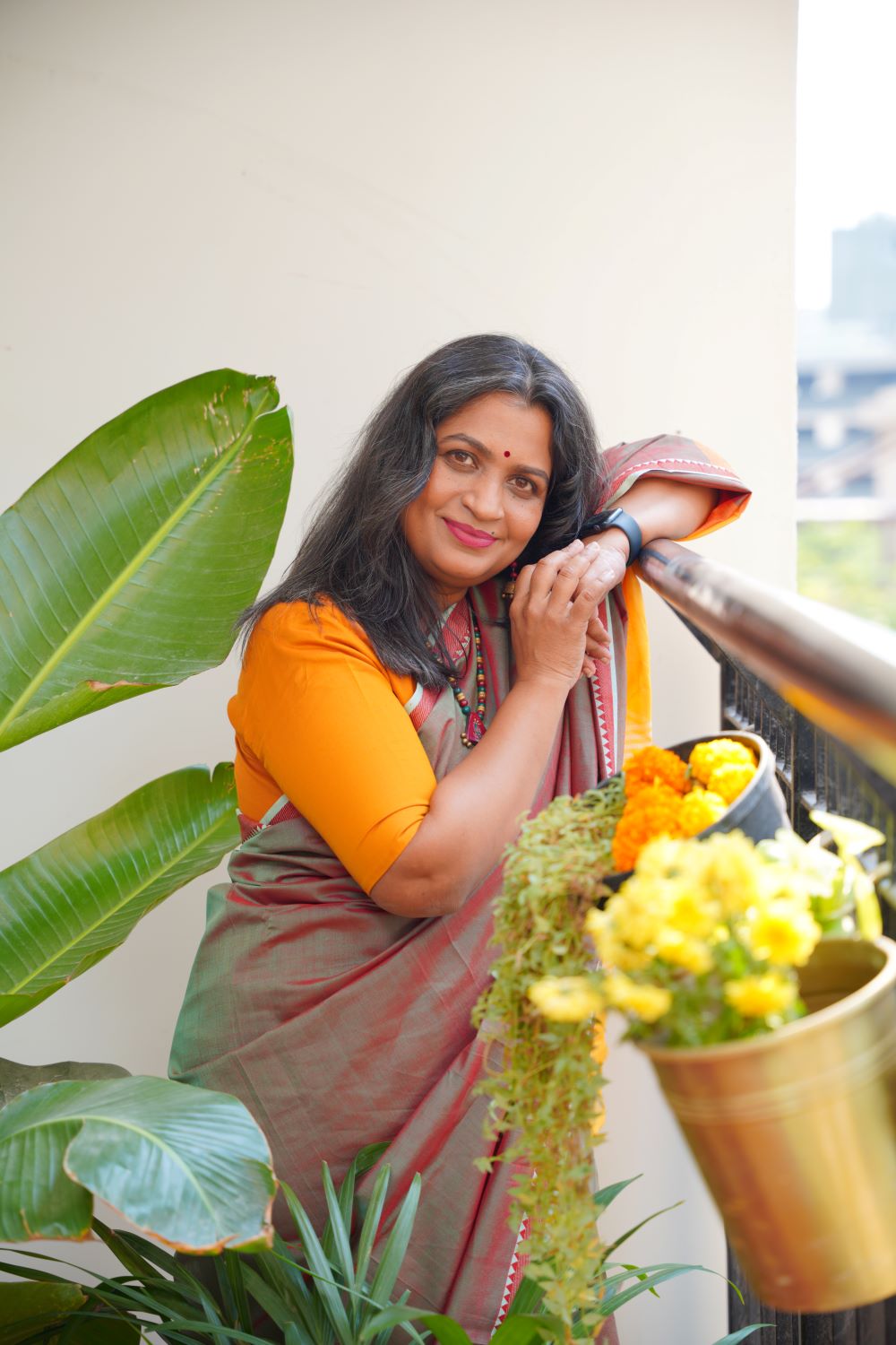 Copy of Flower Power Saree - Tender Mango leaf