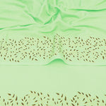 Vine - Cotton Modal Saree - Light Green/Mustard
