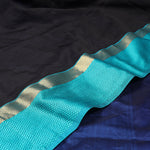 Maheshwari Silk Cotton Saree with Ganga Jamuna Border - Black