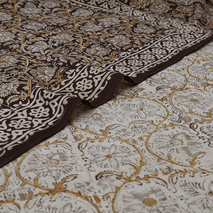 Pedana Kalamkari - Hand Block Printed - Mul Cotton Saree 11
