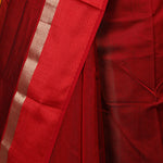 Maheshwari Silk Cotton Saree with Ganga Jamuna Border - Red