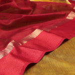 Maheshwari Silk Cotton Saree with Ganga Jamuna Border - Red