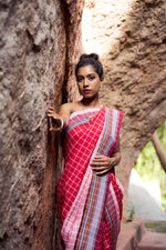 Kunbi Saree | Red Multichecks