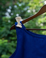 ColorPlay | Cotton Modal Sleeveless Blouse with Handmade Crochet Trim - Ink Blue