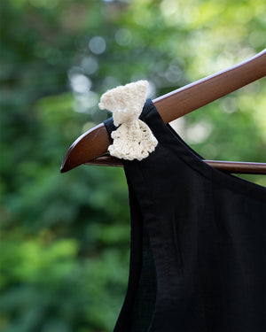 ColorPlay | Cotton Modal Sleeveless Blouse with Handmade Crochet Trim - Black