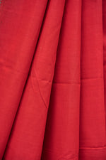 Mangalagiri Cotton Silver Nizam Border Saree - Red