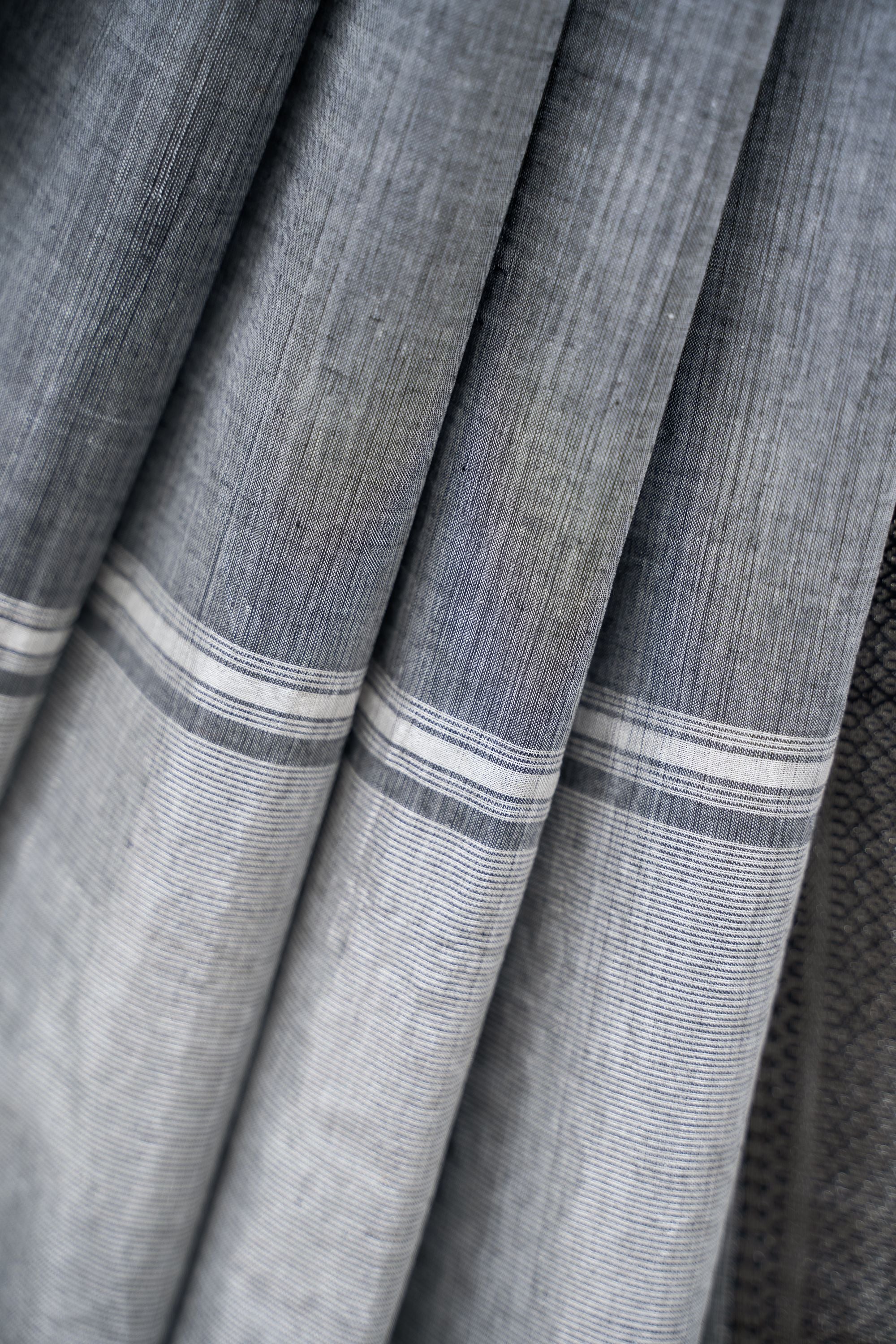 Mangalagiri Cotton Silver Nizam Border Saree - Grey