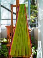 Tissue Silk Uppada | Green & Pink