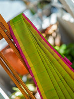 Tissue Silk Uppada | Green & Pink