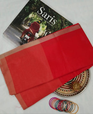 Mangalagiri Colour Block | Red and Beige