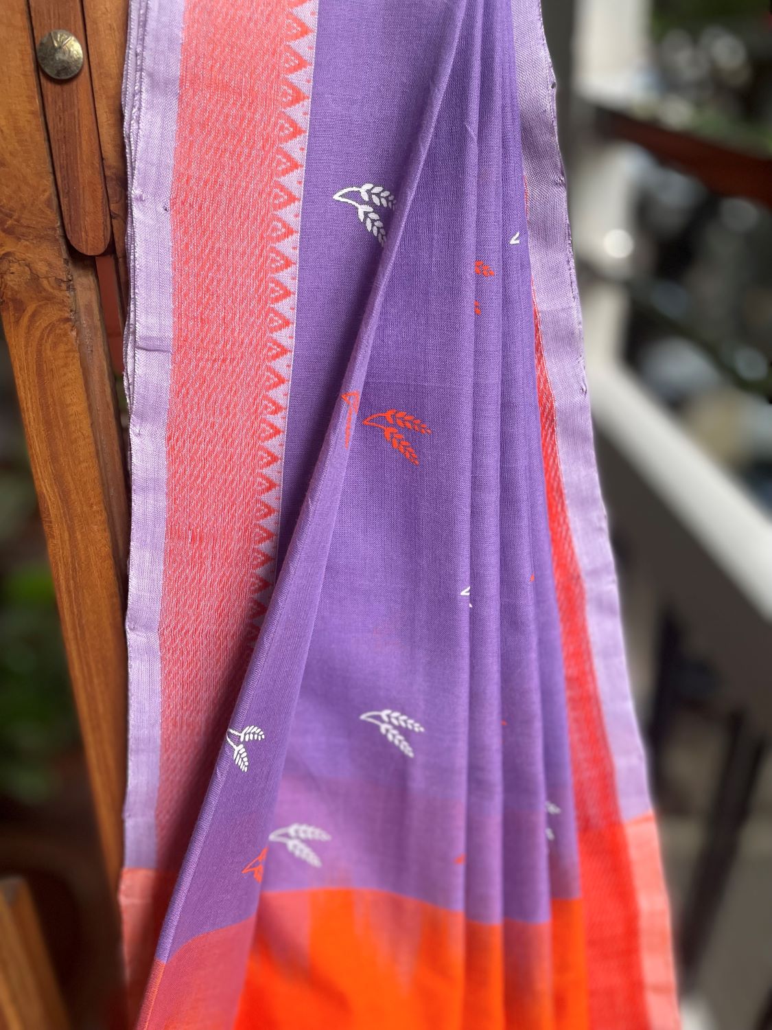 Dhanyam- Printed Cotton Modal Saree- Lavender