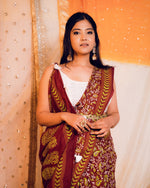 Six Yards Plus | Paisley | Cotton Modal Saree | Hand block printed saree